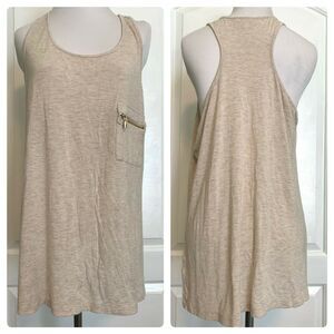 Womens Lightweight Racerback Sleeveless Casual Rayon Tank Top Gold Zipper L